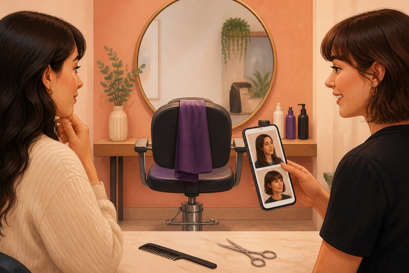 A salon’s Google listing — booking, services, before-and-after
